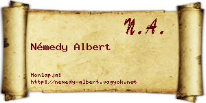 Némedy Albert névjegykártya